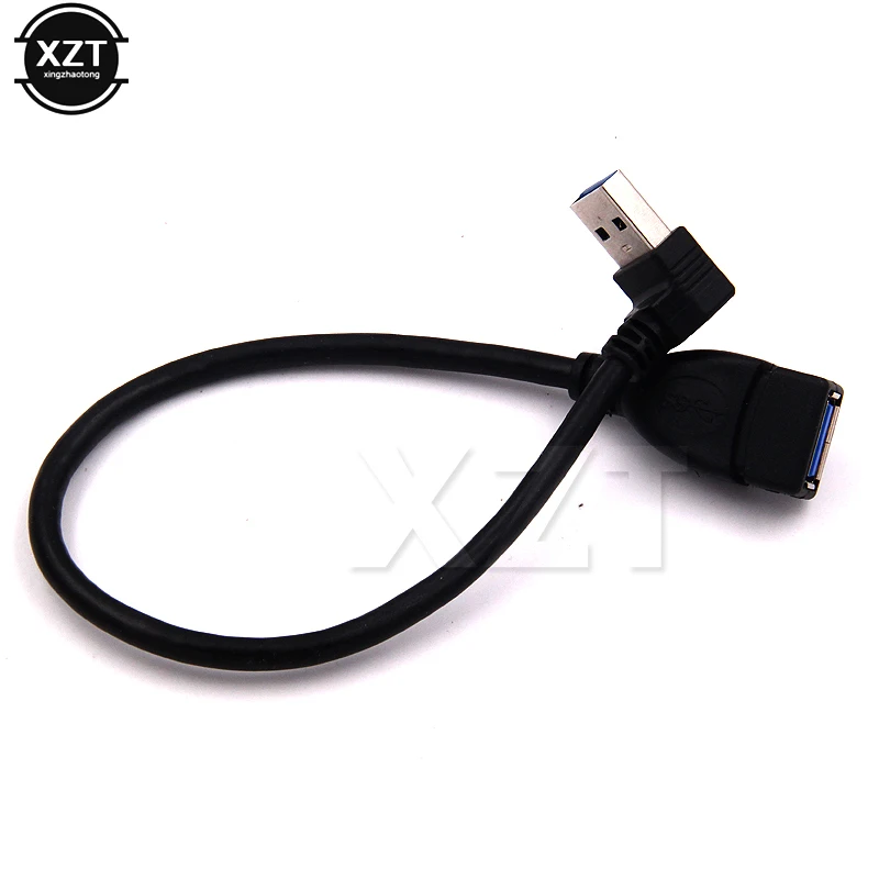 1 шт. Стандартный USB 3 0 правый угол 90 градусов левый изгиб Удлинительный кабель для