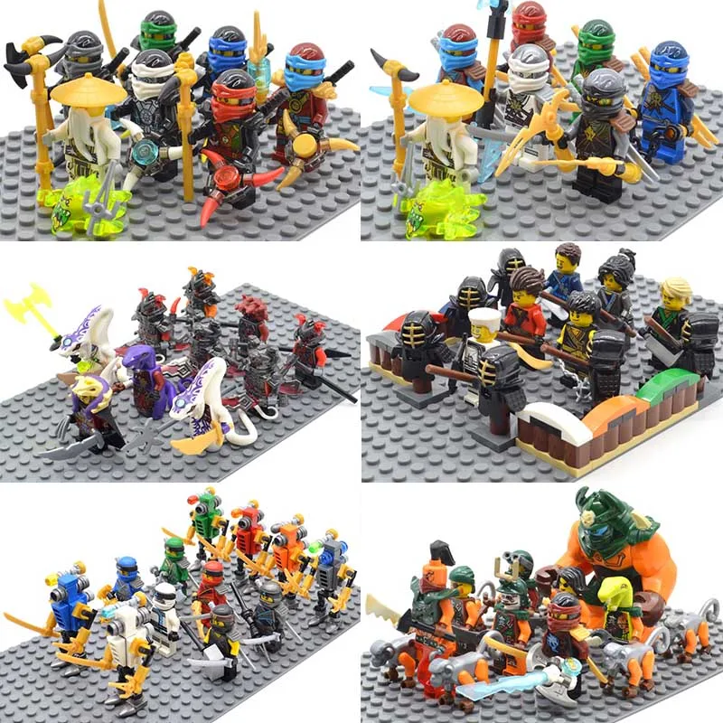 

Set Ninjas Blocks Jay Kai Zane Cole Lloyd Pythor Serpentine Nya Building with Ningagoesin Constructor Bricks Toys for Children