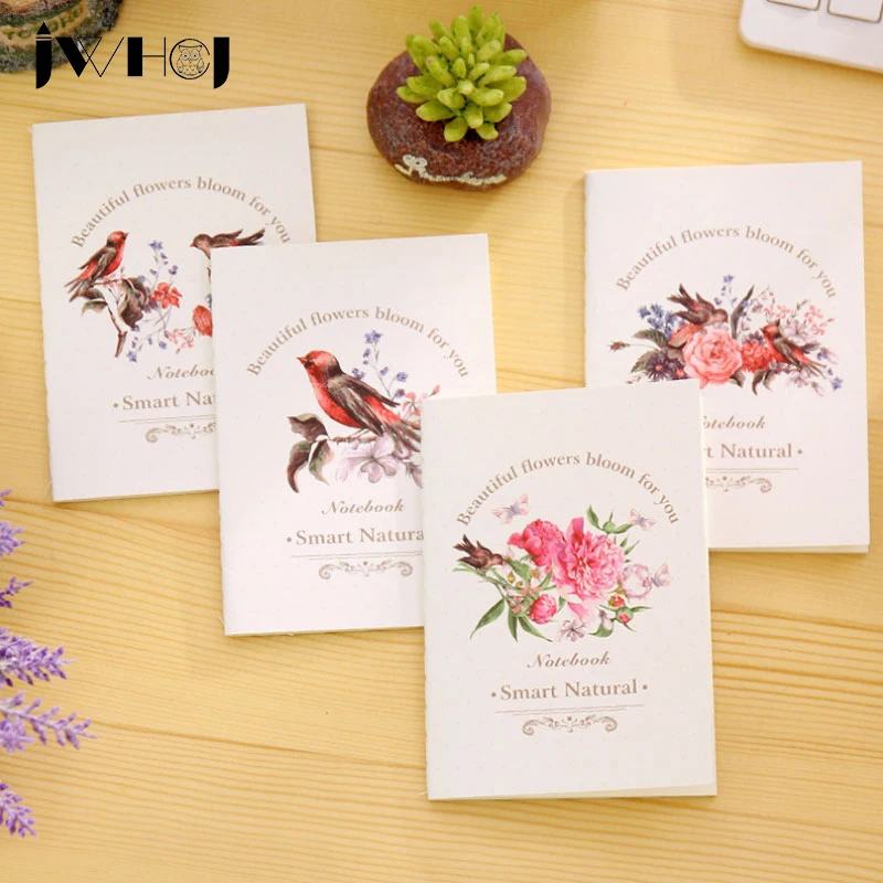 

1 x Birds and flowers Portable Mini notebook diary cash book notepad kawaii stationery school supplies gift for kids papelaria