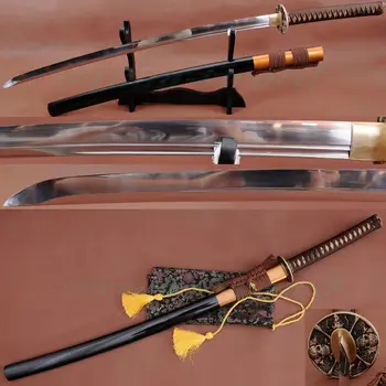 

1095HIGH CARBON STEEL JAPANESE SAMURAI SWORD UNOKUBI ZUKURI STYLE FULLTANG SHARP