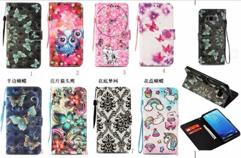 

For iPhone 8 /7/6 3D Patterned Card Holder Wallet Flip Leather Case Cover for iphone 6 Plus 7plus 8 plus Wallet Stand Slots Case