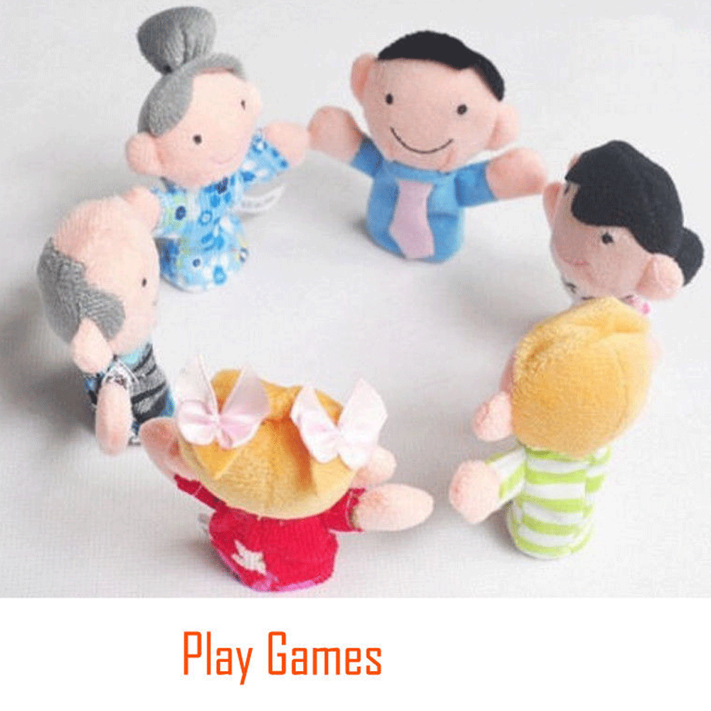 US family Finger Puppets тканевые куклы детские развивающие ручной мультфильм комплект игрушек для животных