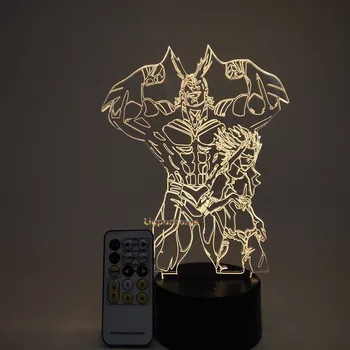 

Lamparas My Hero Academia Illusion Desk Lamp Night Lights Boku no Hero Academia All Might Novelty Led Lighting Lampara