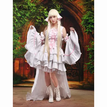 

Ainclu Sweet lolita Cosplay dress Chobits Chii Halloween Cosplay Costume White Lolita Dress Halloween Dress For Free Shipping