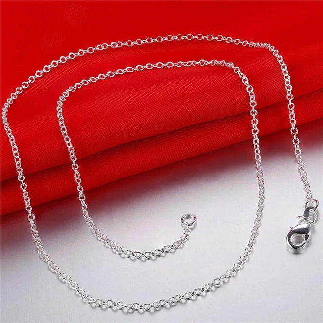 Collier chaîne en argent Sterling 925, 5 pièces/lot, mode hommes/femmes, bijoux à bricoler soi-même, chaîne Rolo 1mm, collier 16 18 20 22 24 pouces, vente en gros