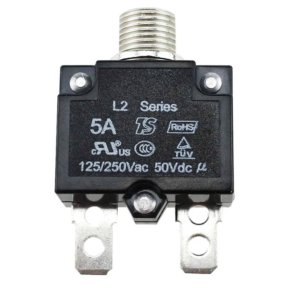 

5A/10A /20A/30A Circuit Breaker Waterproof Push Button Resettable Thermal Fuse Circuit Breaker Panel Mount