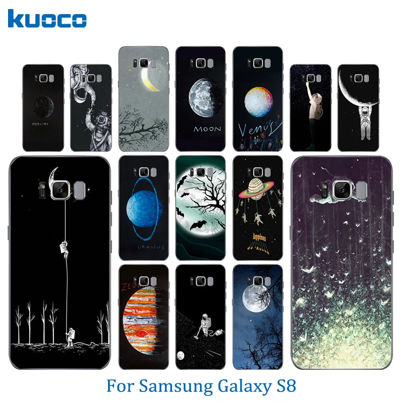 For Samsung Galaxy S8 Clear Soft Silicone Back Cover for G9500 G950 G950F Funda Ultrathin Space Moon Matte Protect Phone Case |