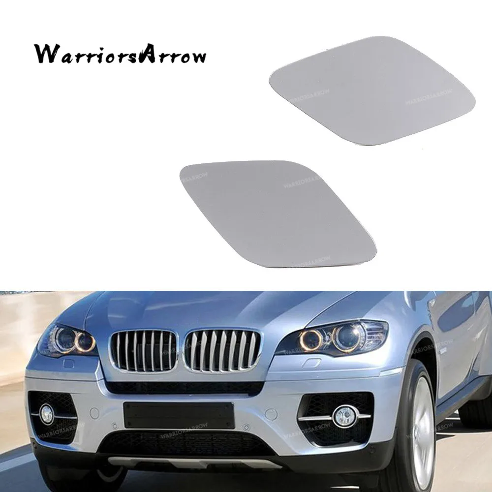 

WarriorsArrow Pair Left Right Headlight Washer Spray Nozzle Cover Cap Lid Primed For BMW X5 E70 X6 E71 51657052427 51657052428