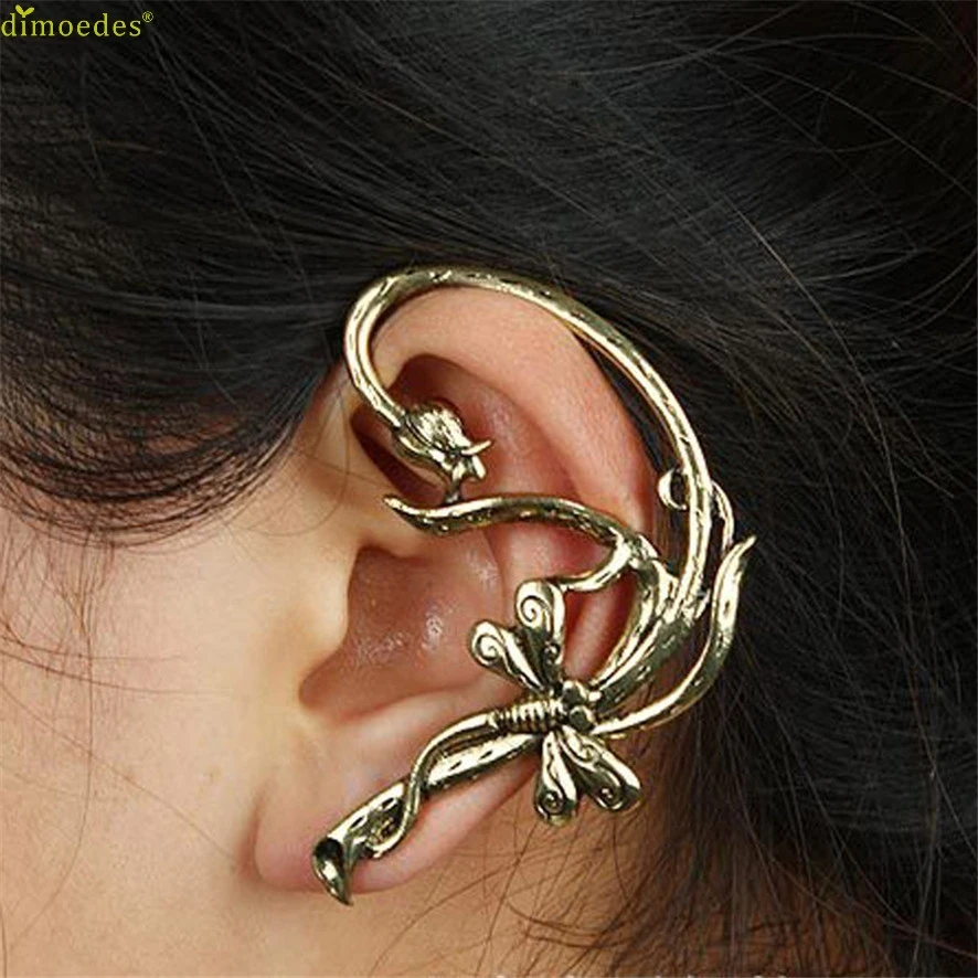 2018 New Dragonfly flowers ear hanging earrings Cuff Stud Earring