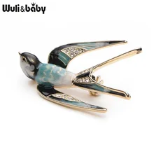 Classic Alloy Enamel Swallow Brooch Pins Metal Scarf Pins Christmas Gift Banquet Weddings Accessories