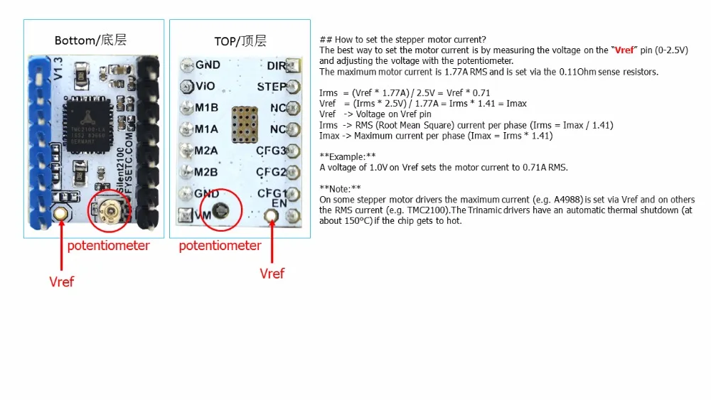 5 шт. StepStick TMC2100 V1.3 Драйвер шагового двигателя ультра-бесшумный отличная стабильная защита Улучшенная производительность