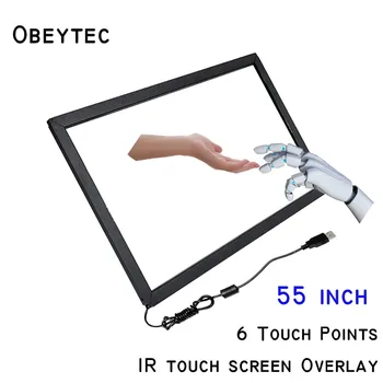 

obeycrop 55 " USB Infrared Touch Screen overlay, 6 Points, Easy Assembly, plug and play, Stable firmware, Highly compatible