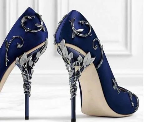 heels with metal flowers