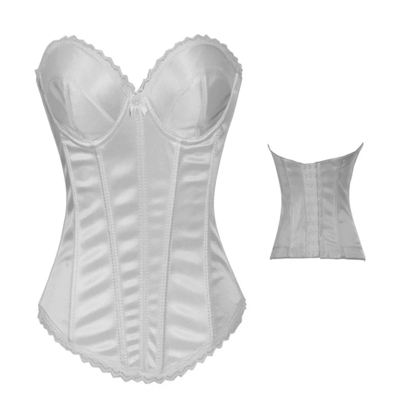 

Sexy White Bridal Push Up Overbust Corsets and Bustiers Top Corpetes Plus Size Wedding Waist Trainer Corset Gothic Clothes Wome