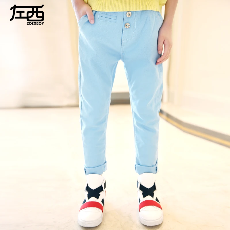 2016 spring new in male child solid color trousers boys child casual pants