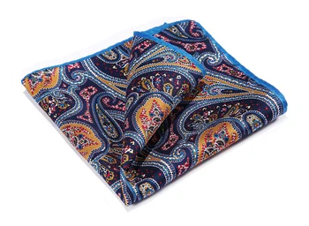 

HN33N Orange Navy Blue HISDERN Handkerchief 100% Natural Silk Satin Mens Hanky Fashion Classic Wedding Party Pocket Square