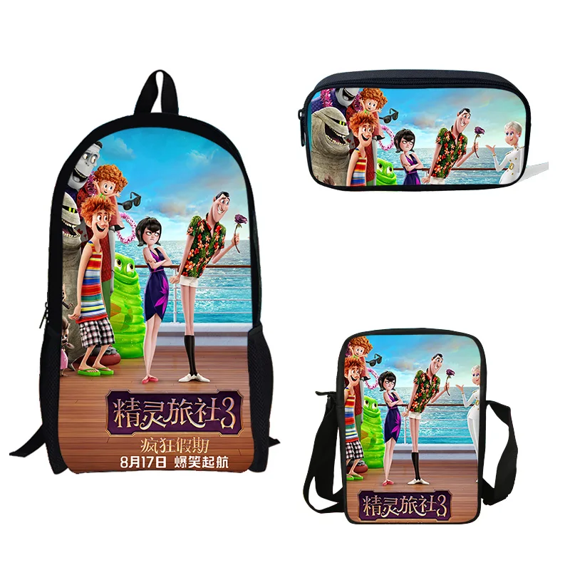 

Hotel Transylvania 3 Summer Vacation Print Satchel Teenage Boys&Girls School Backpacks Orthopedic Children Kids Backpack Mochila