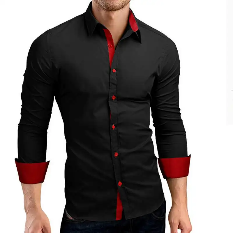 Men Shirt Brand 2019 Male High Quality Long Sleeve Shirts Casual Hit Color Slim Fit Black Man Dress Shirts 4XL C936 Men Shirt Brand 2019 Male High Quality Long Sleeve Shirts Casual Hit Color Slim Fit Black Man Dress Shirts 4XL C936