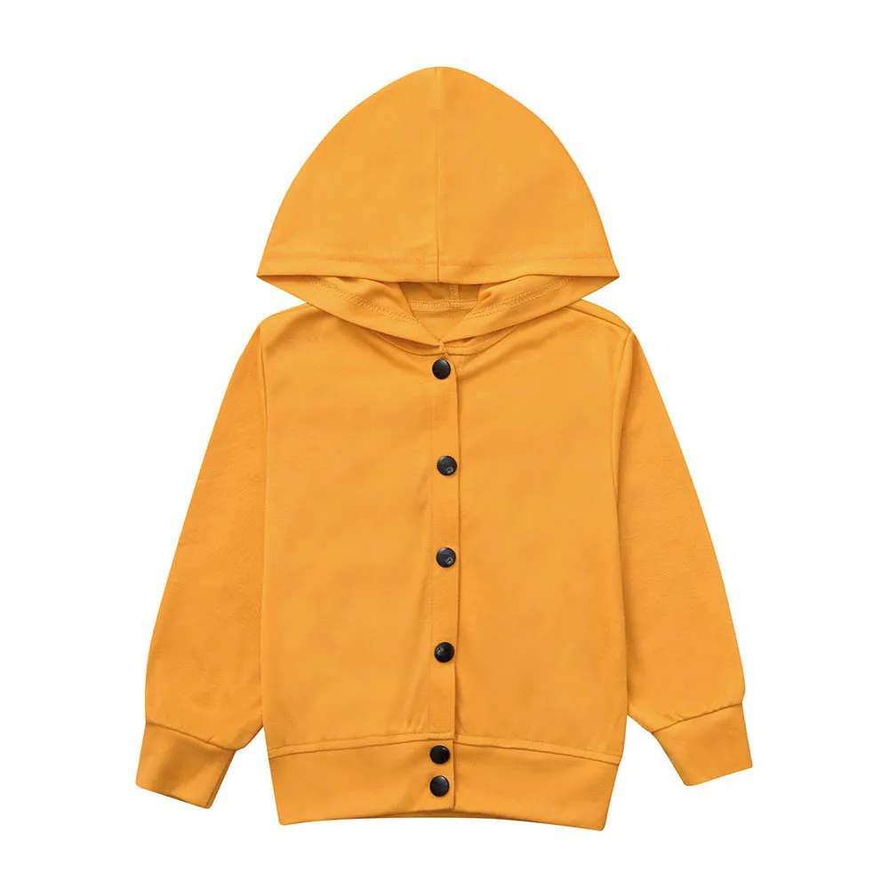 

ARLONEET Toddler Baby Girls&Boys Single-breasted thin yellow casual jacket Solid Hooded Tops Coat Outwear Jacket L1025