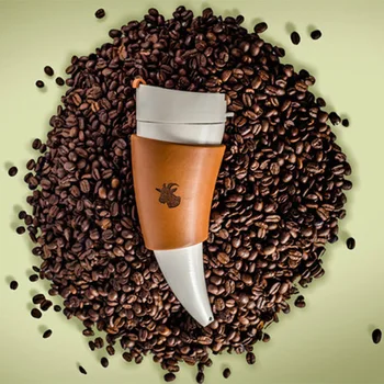 

Stainless Steel Vacuum Thermos Cup Goat Horns Shaped Mug Coffee Insulation Flask Drinkware Hot Mug Bottle For Water DropShipping