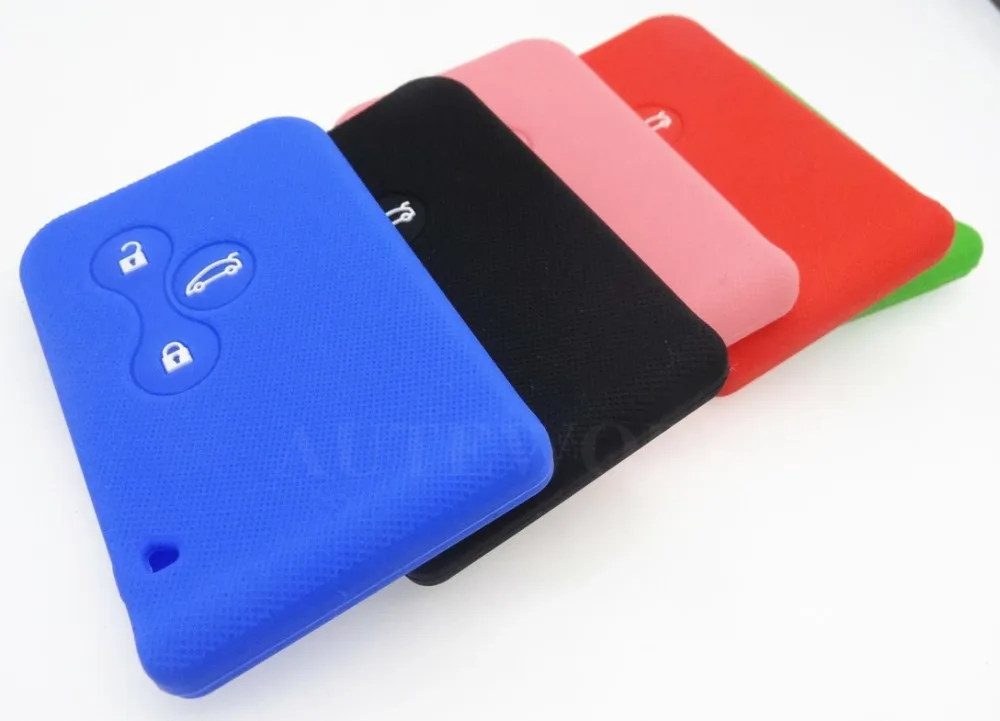 

AUTEWODE NEW Silicone rubber car key cover fits for Renault Megane R.S. Scenic 3 button card key case shell 1pc
