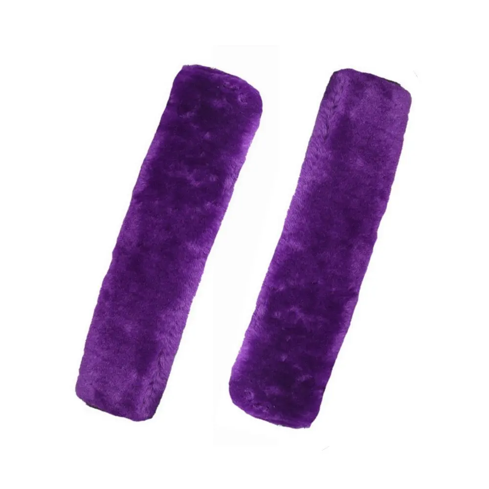 

2 Pcs Soft Faux Sheepskin Wool Car Safety Seat Belt Pads Shoulder Strap Cover Neck Cushion car accessories