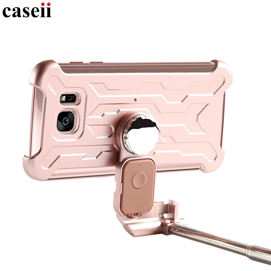 Caseii Selfie Stick Case For Samsung Galaxy S7 Edge Case Cover Portable Foldable Stretch Handheld Bluetooth Shutter For S7 Edge Half Wrapped Cases Aliexpress