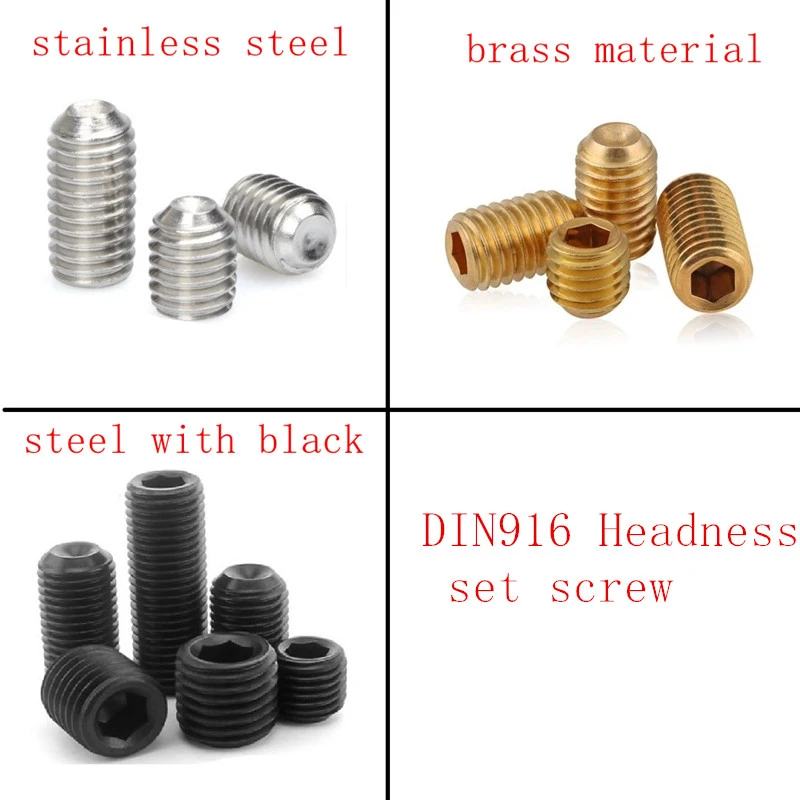 LKKPT 50/20 /10pcs M1.6 M2 M2.5 M3 M4 M5 M6 M8 DIN916 Stainless Steel 304 Grade 12.9 Alloy Steel Hex Socket Set Screws Grub Screw Color : Stainless Steel 304, Size : 8mm LKKPT 50/20 /10pcs M1.6 M2 M2.5 M3 M4 M5 M6 M8 DIN916 Stainless Steel 304 Grade 12.9 Alloy Steel Hex Socket Set Screws Grub Screw Color : Stainless Steel 304, Size : 8mm