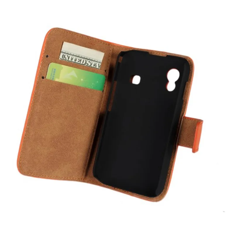 Чехол-книжка из натуральной кожи для мобильного телефона samsung Galaxy Ace S5830, стильный откидной Чехол-подставка с отделением для карт