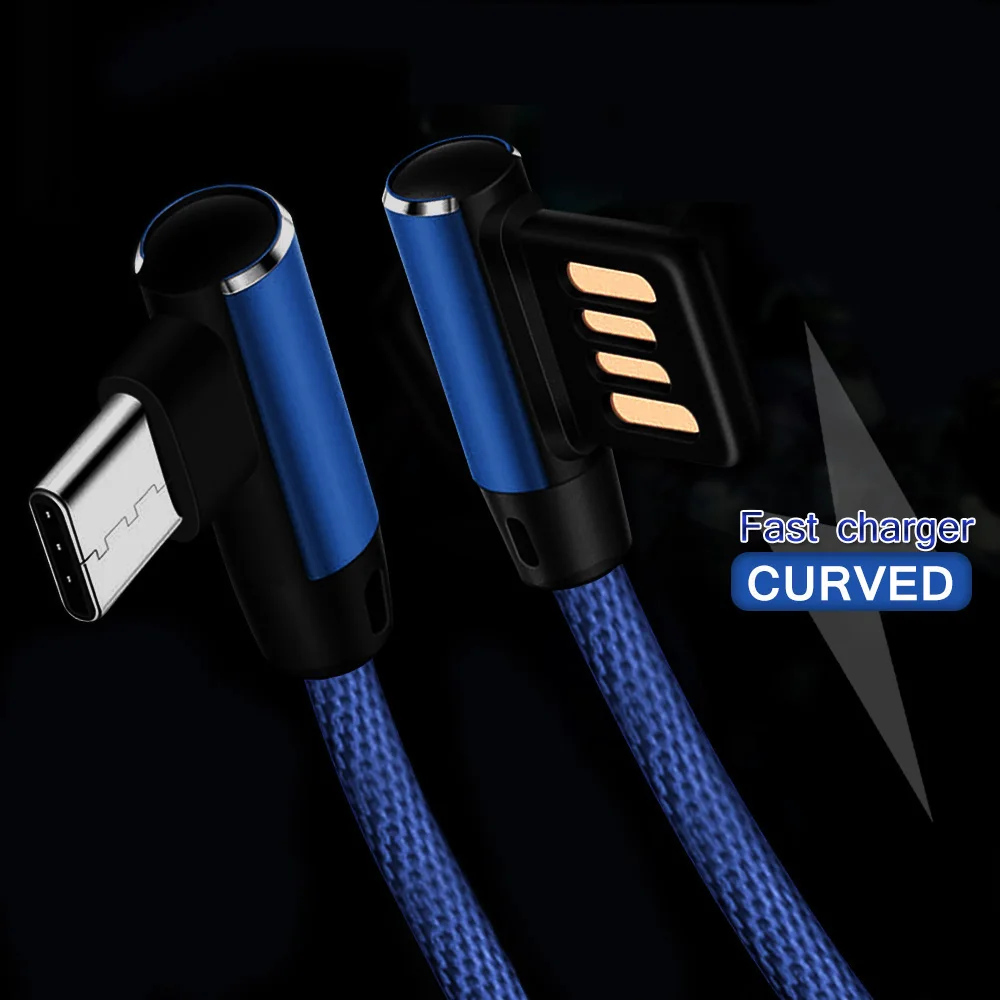 Двойной Локоть Быстрый USB кабель зарядный Дата кабель type-c Usb зарядный кабель для samsung huawei Android phone line