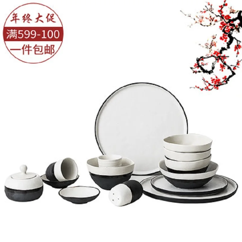 

Underglaze Color Japanese Wave Pattern ceramics Dinnerware Pasta Plate Rice Bowl Porcelain Saucer Dish