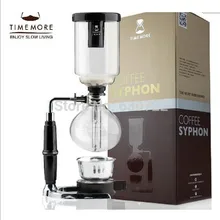 Timemore TSP23BK всасывающая Кофеварка сифонная кастрюля 3 сервировочная стеклянная керамическая ручка металлическая основа 35,5x13 см