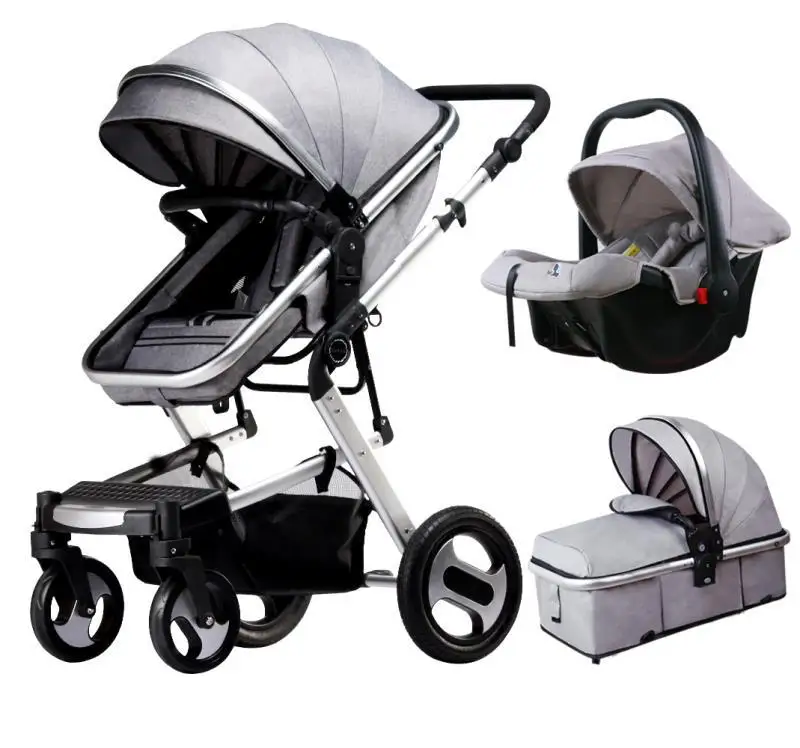 

High landscape baby stroller can sit four wheel shock absorber folding two-way bb baby child 3in1 baby stroller