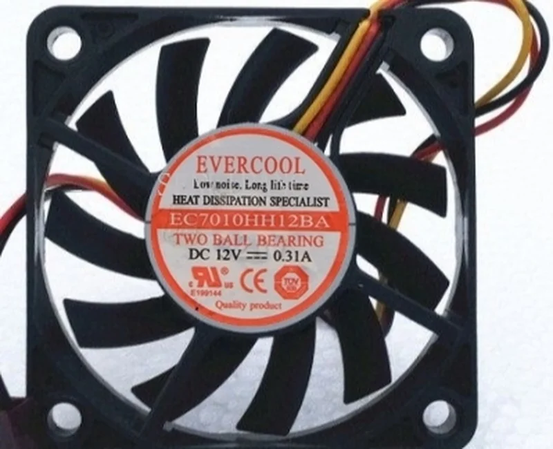 Бесплатная доставка Для EVERCOOL Cool 7 см 7010 12 В 0.31A трехлинейный Вентилятор охлаждения EC7010HH12BA