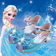 40% Nouveau arrivel Elsa Sandales 2017 d’été tête de poisson princesse chaussures filles snow queen Elsa chaussures Enfants fille 4 couleur sandales TX01