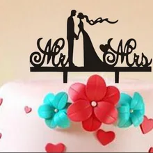 100 шт./лот, творческий г-н& Mrs пара хан в руке акриловый для свадебного торта вставлена карты Свадебный торт Топпер украшения для торта для вечеринки