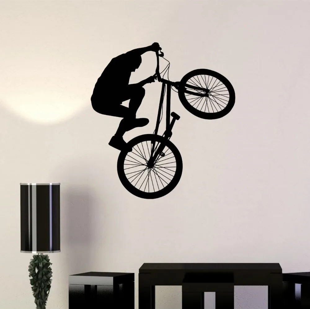 

Free shipping BMX bike Extreme sports PVC vinyl wall stickers Art Mural wall decals bedroom home decor F-109