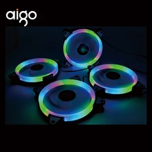 Aigo Rainbow 120 мм Корпус Вентилятор охлаждения светодиодный для компьютера 12 в охлаждающий вентилятор легко установить хорошую цену съемный 4pin вентилятор