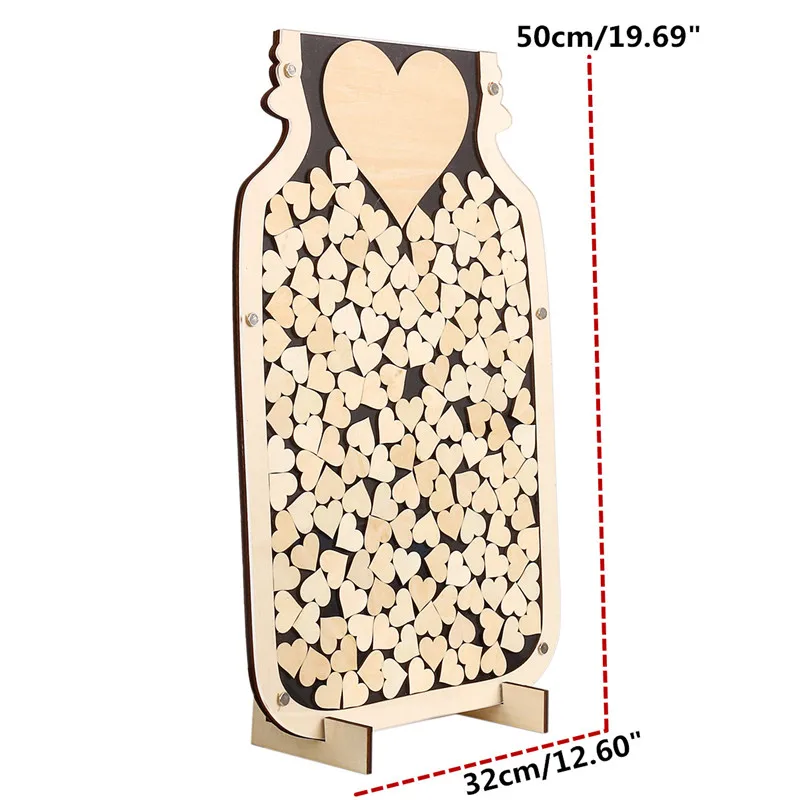 

150pcs DIY Wedding Decor Wedding Guest Book Wooden Guest Books Alternative Rustic Mason Jar Wood Heart Drop Box