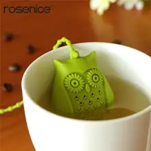 1 шт., милый ситечко для чая с совой, пищевой силикон, фильтр для заварки чая с листьями, рассеиватель, веселые Мультяшные аксессуары для чая