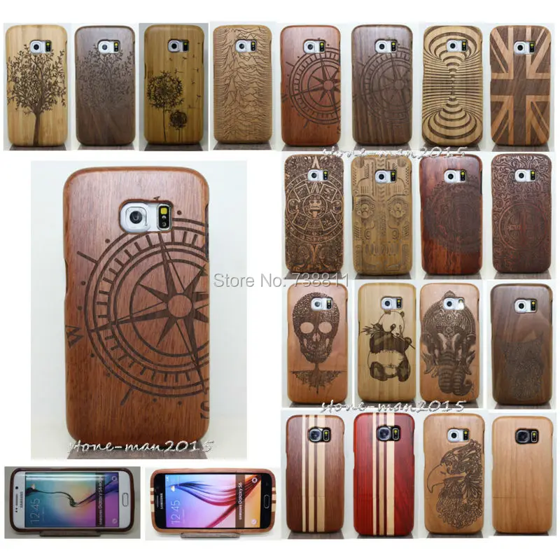 100% Natural Wood Bamboo Multi-Patterns Design Wooden Cover Case For Samsung Galaxy S4 MINI I9190 S5 MINI/S7 S6 Edge NOTE 7/4/3 |