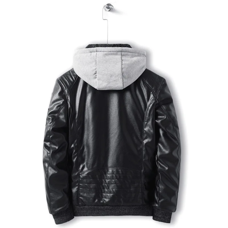 Dropshipping Winter New Men Hooded Leather Jacket Men's Casual Thicken Warm Motorcycle PU Leather Jackets Coat Male Clothing Dropshipping Winter New Men Hooded Leather Jacket Men's Casual Thicken Warm Motorcycle PU Leather Jackets Coat Male Clothing