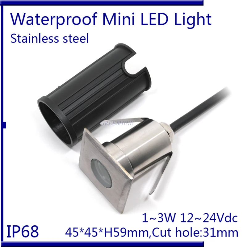 IP68 D12V-24V Square Underwater Pool Light Warm White Colour Changing Fountain Lighting 3W Pond lamp 3pcs/lot | Лампы и освещение