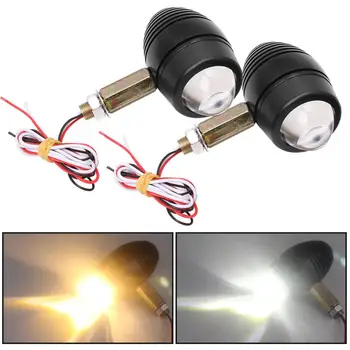 

Universal Cafe Racer Motorcycle Turn Signals Indicators Bullet Yellow White Indicator Flasher Fit For Harley Honda Kawasaki