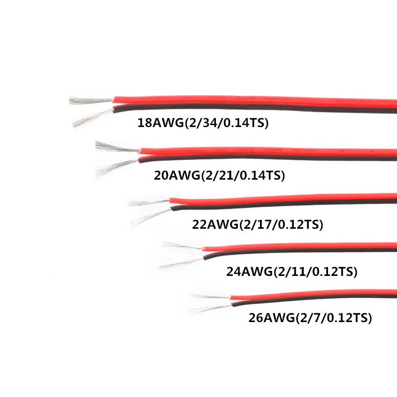 5m10m 2 x 0.5mm Speaker Wire Audio Core Cable Red And Black For Home Stereo HiFi  Car Audio System 5m 2 x 0.3mm (2)_