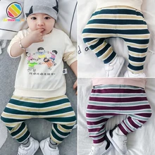 Lemonmiyu/штаны для маленьких мальчиков и девочек, весенние хлопковые эластичные шаровары в полоску, детские штаны, повседневные леггинсы для малышей