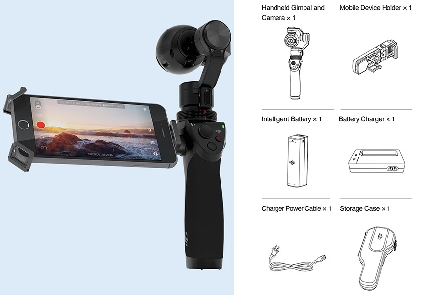 DJI Osmo полностью стабилизированная камера 4K 12 МП замедленная запись звука Дистанционное управление камерой надежная ручка 6h время ожидания dji osmo