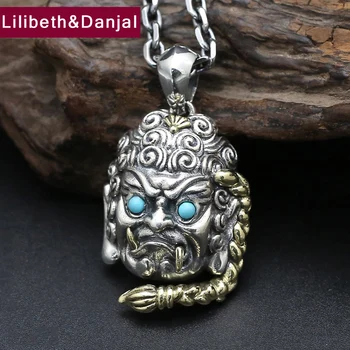 

925 Sterling Silver Necklace Men Jewelry Natural Stone Buddha chain Pendant Necklace women Gift Fine Jewelry N19