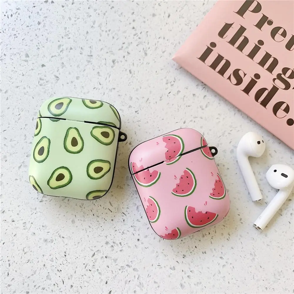 

Lovely Avocado watermelon fashion soft For Apple new Airpods 1/2 Shockproof Cover wireless Bluetooth Earphone protective case