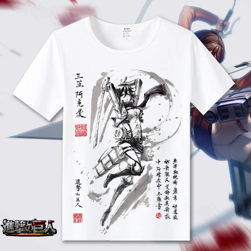 Attack on Titan Cosplay T Shirt Scout Regiment Summet T-Shirt Shingeki no Kyojin Recon Corps Top Tee Halloween Cosplay Costume - Цвет: 14